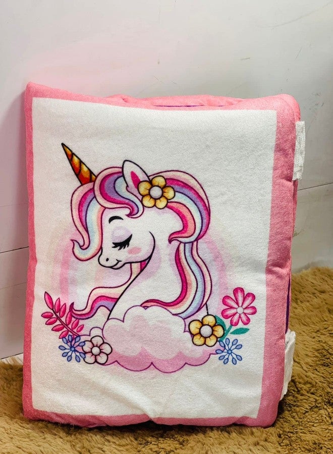 KitchDeco Kitch Deco™ Kids Learning Cushion Book Cotton Educational Alphabet Pack of 1 (Unicorn Head) - Image 1